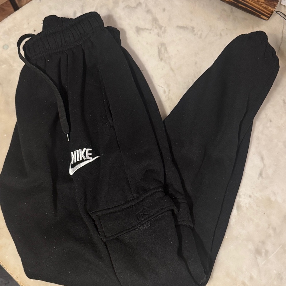 Nike adult Black Sweatpants with White Logo